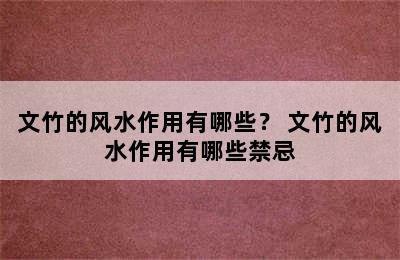 文竹的风水作用有哪些？ 文竹的风水作用有哪些禁忌